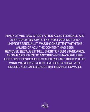 Image post by @ACUsports on Twitter/X
