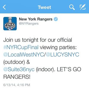 Image post by @nyrangers on Instagram