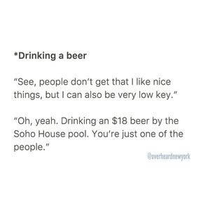 Image post by @overheardnewyork on Instagram