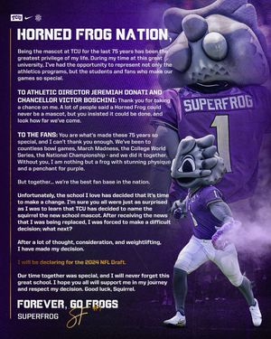 Image post by @tcu.superfrog on Instagram