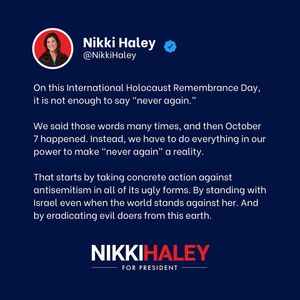 Image post by @nikkihaley on Instagram