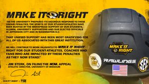 Image post by @MizzouAthletics on Twitter/X