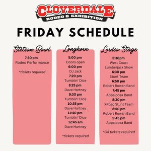 Image post by @cloverdalerodeo on Instagram