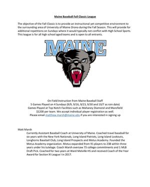 Image post by @mainebaseball on Instagram