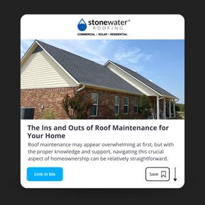 Image post by @stonewaterroofing on Instagram