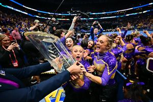 Image post by @LSUgym on Twitter/X