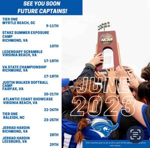 Image post by @CNUSoftball on Twitter/X