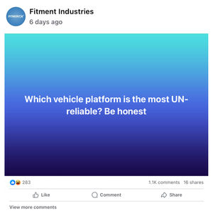 Image post by @fitmentindustries on Instagram