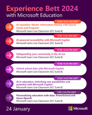 Image post by @MicrosoftEDU on Twitter/X