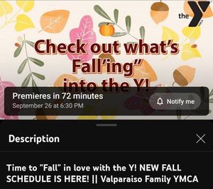 Image post by @ValparaisoFamilyYMCA on Facebook