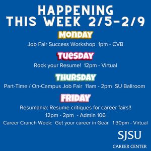 Image post by @sjsu_careercenter on Instagram