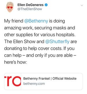 Image post by @ellendegeneres on Instagram