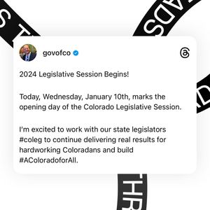 Image post by @govofco on Instagram