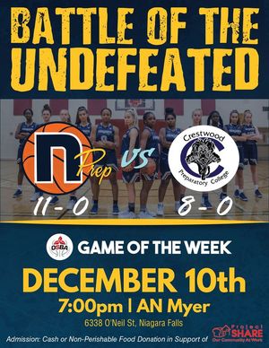 Image post by @niagaraprepbasketball on Facebook
