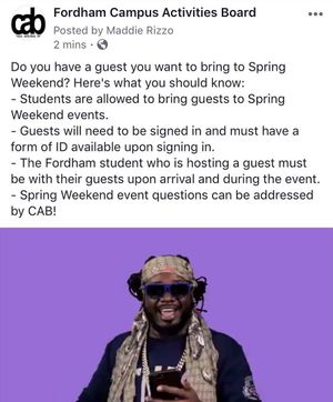 Image post by @fordhamcab on Instagram
