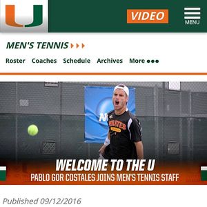 Image post by @canesmenstennis on Instagram