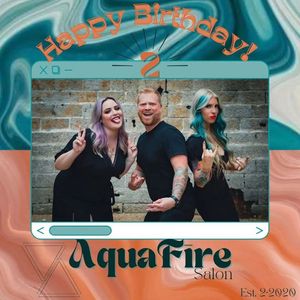 Image post by @AquaFireSalon on Facebook