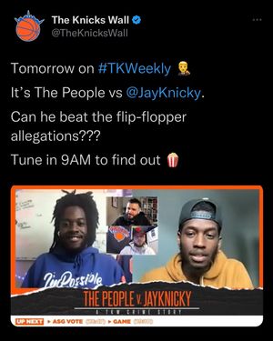 Image post by @knickswall on Instagram