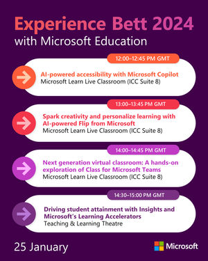 Image post by @MicrosoftEDU on Twitter/X