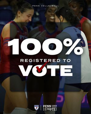 Image post by @PennVolleyball on Twitter/X