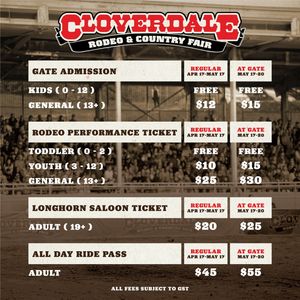 Image post by @cloverdalerodeo on Instagram