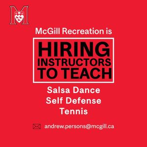 Image post by @mcgillrecreation on Instagram