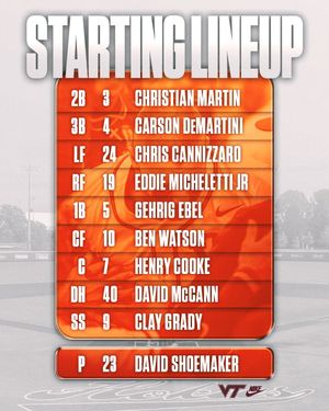 Image post by @HokiesBaseball on Twitter/X