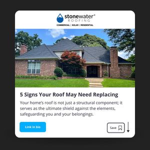 Image post by @stonewaterroofing on Instagram