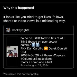 Image post by @hockeyfights on Instagram