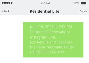 Image post by @reslifeatmu on Instagram