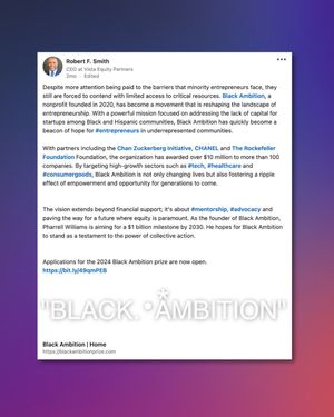 Image post by @blackambitionprize on Instagram