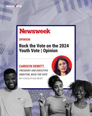 Image post by @rockthevote on Instagram