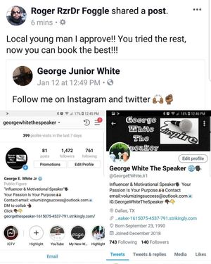 Image post by @iamgeorgewhitethespeaker on Instagram