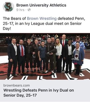 Image post by @brownu_wrestle on Instagram