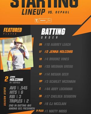 Image post by @vol_softball on Instagram