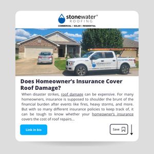 Image post by @stonewaterroofing on Instagram