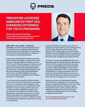 Image post by @predatorslacrosse on Instagram