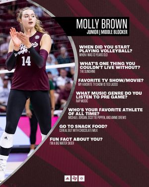Image post by @AggieVolleyball on Twitter