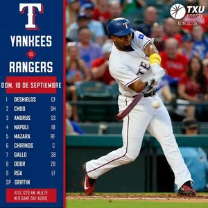 Image post by @rangersdetexas on Facebook