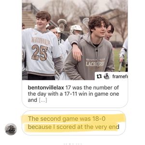 Image post by @bentonvillelax on Instagram