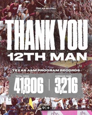 Image post by @AggieVolleyball on Twitter