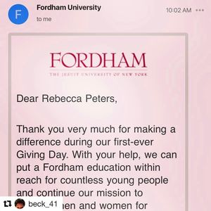 Image post by @fordhamwbb on Instagram