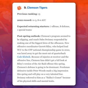 Image post by @clemsonsportsnetwork on Instagram