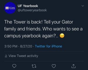 Image post by @uftoweryearbook on Instagram