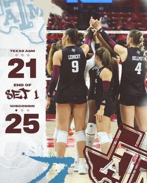 Image post by @AggieVolleyball on Twitter