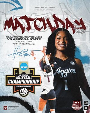 Image post by @AggieVolleyball on Twitter