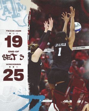 Image post by @AggieVolleyball on Twitter