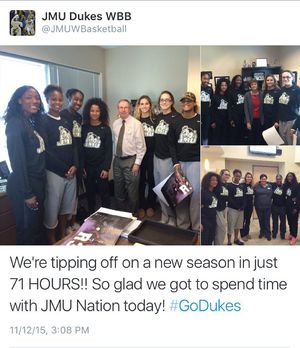 Image post by @jmuwbasketball on Instagram