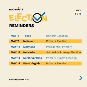 Image post by @rockthevote on Instagram