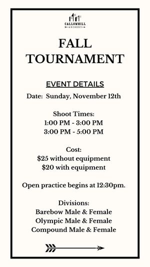 Image post by @CallowhillArchery on Facebook